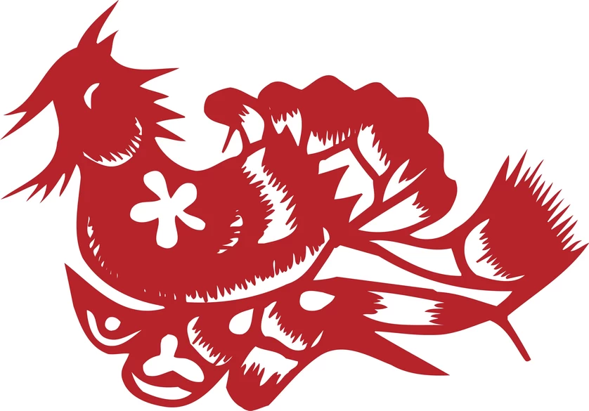 中国风传统民俗吉祥喜庆镂空剪纸窗花图案插画AI矢量PNG设计素材【233】